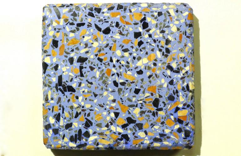 Blauwe terrazzo