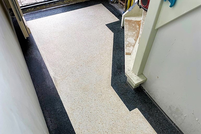 Terrazzo vloer met vloerverwarming